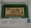 Banknoten New Zealand   Banknote Crisp Uncirculated in Stamped Info Card One Dollar 1985 Crisp Uncirculated.