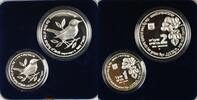 Weltmünzen Israel New Sheqalim Wildlife Bird 2 Coin Silver Proof & UNC Set w Box & COA -