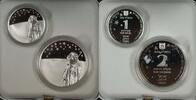 Weltmünzen Israel New Sheqalim Biblical Art 2 Coin Silver Proof & UNC Set w/ Box & COA -