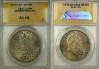 Weltmünzen 1911-D Germany-Bavaria 5M Five Marks Silver Coin ANACS AU-58 -