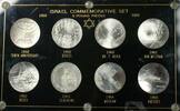 Weltmünzen 5 Lirot 1958-1965 Israel Silver Commen 8 Coin Uncirculated Set Deluxe Holder -