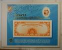 Briefmarken 1907 $ BEP souvenir card B 108 GENA 1987 back $10 GC Show cancelled -