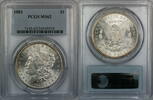 USA Morgan Silver  PCGS MS-62, Better Coin, Die Crack,  JT Dollar 1883 