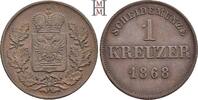 SCHWARZBURG-RUDOLSTADT 1 Kreuzer Albert, 1867-1869. -