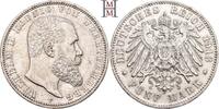 REICHSSILBERMÜNZEN 5 Mark WÜRTTEMBERG Wilhelm II., 1891-1918. -