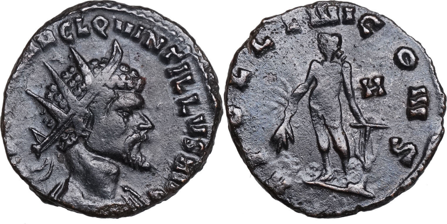 Quintillus ( 270 CE) Æ Antoninian Rom, APOLLO mit Lorbeerzweig, Lyra ...