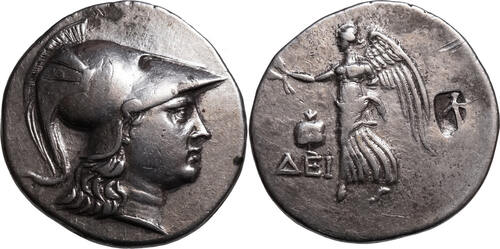 Pamphylien, SIDE (~205-190 BCE) AR Tetradrachme Magistrat Deino Athena, Nike, Granatapfel. Seleukidi