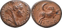 Æ Trichalkon Zeit von Hadrian, 117-138 Seleucis, Pieria & Antiochia Tyche, WIDDER mit Mondsichel ss