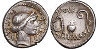 C. Julius Caesar (49-44 BCE) AR Denar Ceres, Priestergeräte. Feine Patina! TOP! vz