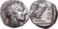 Attica, ATHEN (454-404 BCE) AR Tetradrachme Athena, Eule, Guter Stil und Prägung, Fast vollständiger Helmkamm, TOP! vz