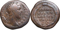 Marcus Aurelius (161-180) Rom, PRIMI/DECEN/NALES/COS III/SC. Selten! Æ Sesterz  ss