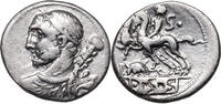 T. Quinctius (111-112 BCE) AR Denar HERKULES mit Keule und Löwenfell, RATTE/MAUS -