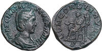 Otacilia Severa (244-249) Æ Sesterz Rom, CONCORDIA mit Patera und Doppelfüllhorn auf Thron. -