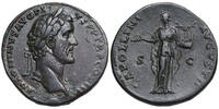 Antonius Pius (138-161) Rom. APOLLO hält Patera und LYRA. Guter Stil! Æ Sesterz  ss+