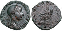 Gordianus III. (238-244) Æ Sesterz Rom, CONCORDIA thront mit Patera und Füllhörnern. Feine Details! -