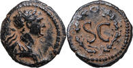 Trajan (98-117) Æ HALB-Quadrans! Prägung Roms für Antiochia, 116. SC. Schöne Patina. Selten! -