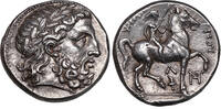 Philipp II. (359-336 BCE) AR Tetradrachme Amphipolis, Zeus / Reiter, Fackel. TOP-Exemplar! Hervorragender Stil! vz