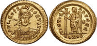 Leo I. (457-474) AV Solidus Konstantinopel, Victoria mit Kreuz vz-