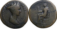 Sabina (128-137) Sesterz Rom, 128-9. Vesta thront. -