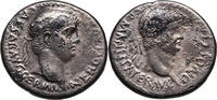 Nero mit Divus Claudius (54-68) BI Didrachme Cappadocia, Caesarea. Büsten. Subaerat/Fourée ss-
