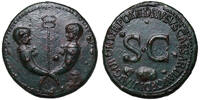 Drusus Minor unter Tiberius (14-37) AE Sesterz Rom, 22/23. Füllhorner mit Tiberius Gemellus und Germanicus Iulius, Caduceus. SC ss