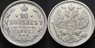20 Kopecks 1901 Russia  UNC-