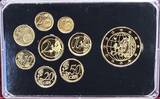 BELGIEN 3,88 € KMS 2004-2009 + Medaille vergoldet in einem Hartplastik-Blister UNC