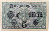 Deutschland  Reichsschuldenverwaltung 5 Mark 01.08.1917 KN 16478236 I