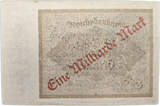 Deutschland  DEUTSCHE Reichsbank 1 Mrd. Mark 15.12.1922 KN 202907 II