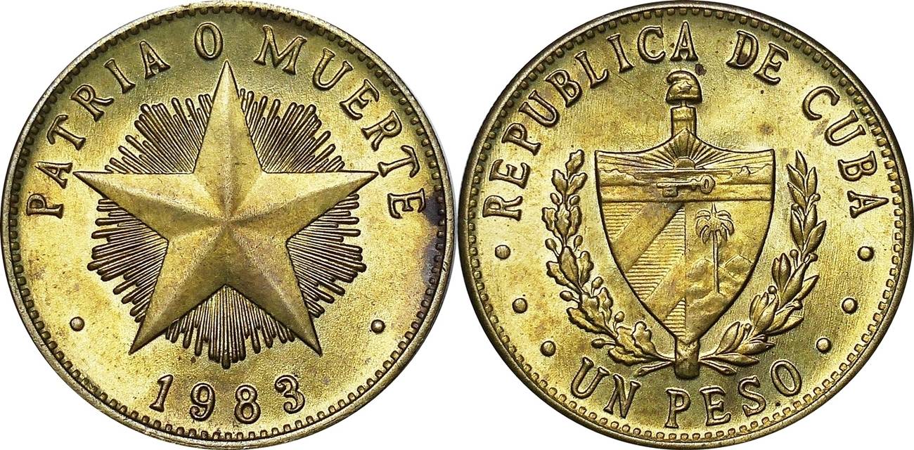 KUBA 1 Peso 1983 KM 105 Kursm nze Fast STG MA Shops kuba-1-peso-1983-km-105-kursm-nze-fast-stg-ma-shops
