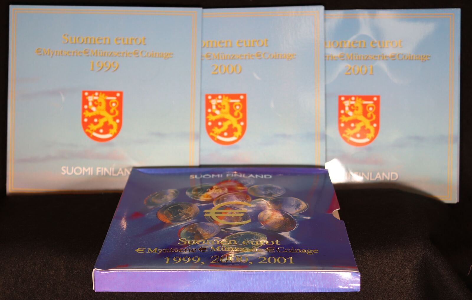 FINNLAND 3 x 3,88 € + Medaille 19992001 KMS Kursmünzensatz STG MA