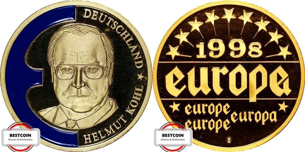 Medal Europa 1998 Deutschland Helmut Kohl + Capsule (9-39)