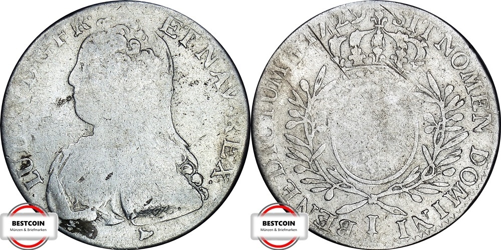 FRANKREICH 1/2 Ecu 1729 I GAD 313 geprägt unter Ludwig XV. SELTEN