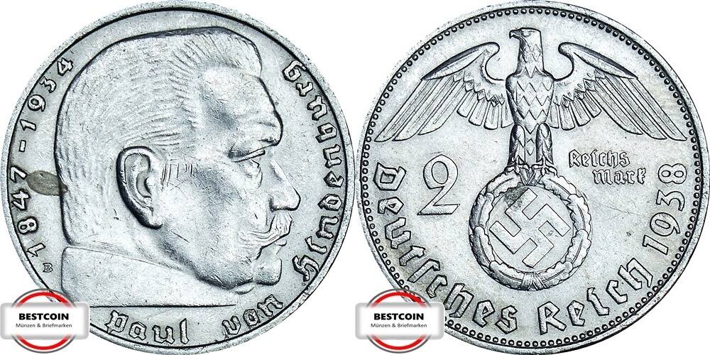 Münze Deutsches Reich 1938 Paul Von Hindenburg www.ma-shops.de