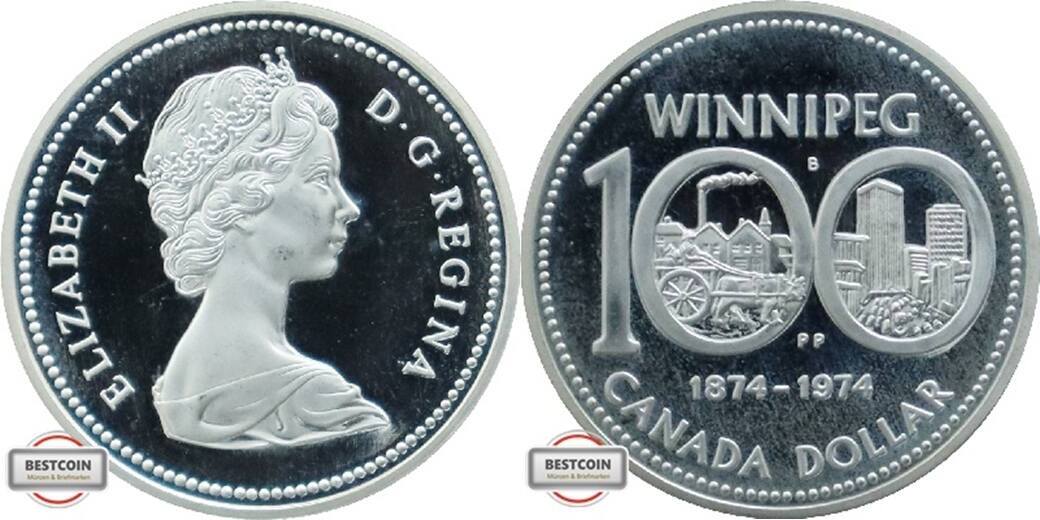 KANADA 1 1974 KM 88 100. Jahre Winnipeg STG