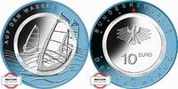 BRD 10 Euro Gedenkmünze auf dem Wasser -