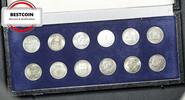 DDR Originaler Medaillensatz - 12 Medaillen als Originalausgabe im Etui -sehr selten -