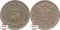 KAISERREICH 5 Pfennig J 12 - Kursmünze aus dem Kaiserreich -