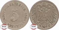 KAISERREICH 5 Pfennig J 12 - Kursmünze aus dem Kaiserreich -