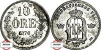 10 Öre 1876 SCHWEDEN KM 737 - geprägt unter Oskar II. VZ-STG fleckig