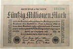 WEIMAR 50 Millionen Mark WEIMAR 50 Millionen Mark 01.09.1923 KN 103509 -