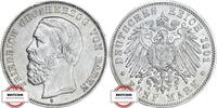 BADEN 5 Mark J 29 - geprägt unter Großherzog Friedrich I. -