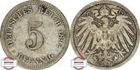 KAISERREICH 5 Pfennig J 12 - Kursmünze aus dem Kaiserreich -