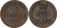 OLDENBURG 3 Pfennig AKS 39 - Kursmünze aus dem Herzogtum Oldenburg -