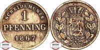 BAYERN 1 Pfennig AKS 185 - geprägt unter König Ludwig II. -