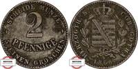 SACHSEN-COBURG-GOTHA 2 Pfennige AKS 113 - geprägt unter Herzog Ernst II. -