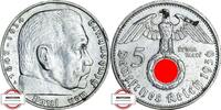 DRITTE REICH 5 Reichsmark J 367 - Paul von Hindenburg -