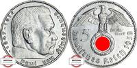 DRITTE REICH 5 Reichsmark J 367 - Paul von Hindenburg -