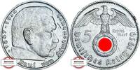 DRITTE REICH 5 Reichsmark J 367 - Paul von Hindenburg -