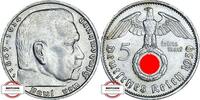 DRITTE REICH 5 Reichsmark J 367 - Paul von Hindenburg -
